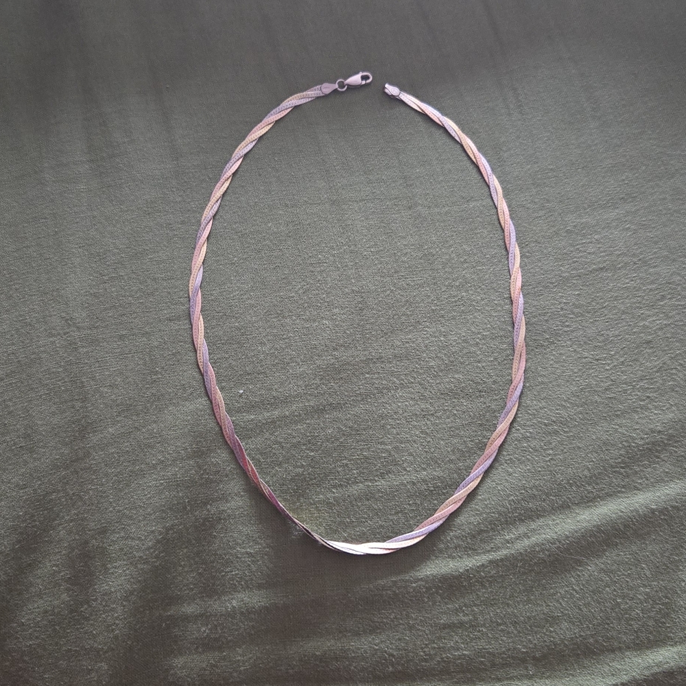Italian Three-Tone Silver Necklace